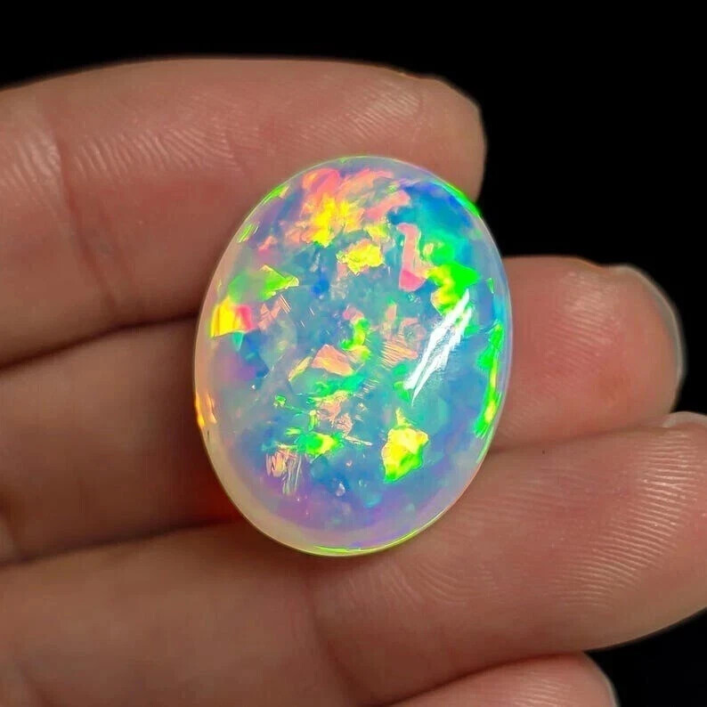 Natural Multicolor Fire Opal Oval Cabochon 4.55 Ct AAA+ Australian Gemstone