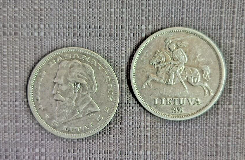 LITHUANIA 5 LITAI SILVER COIN 1936