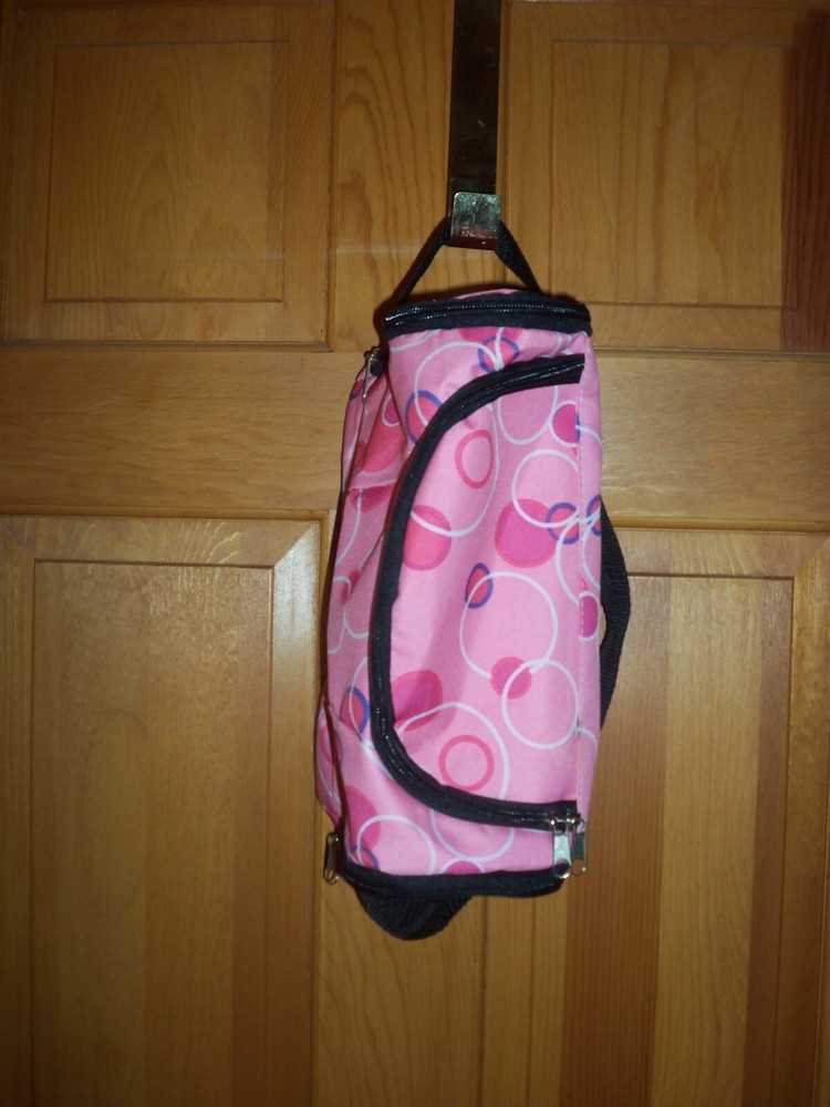 Women Pink Circle Travel Bag Attachable to Luggage Handle New No Tag