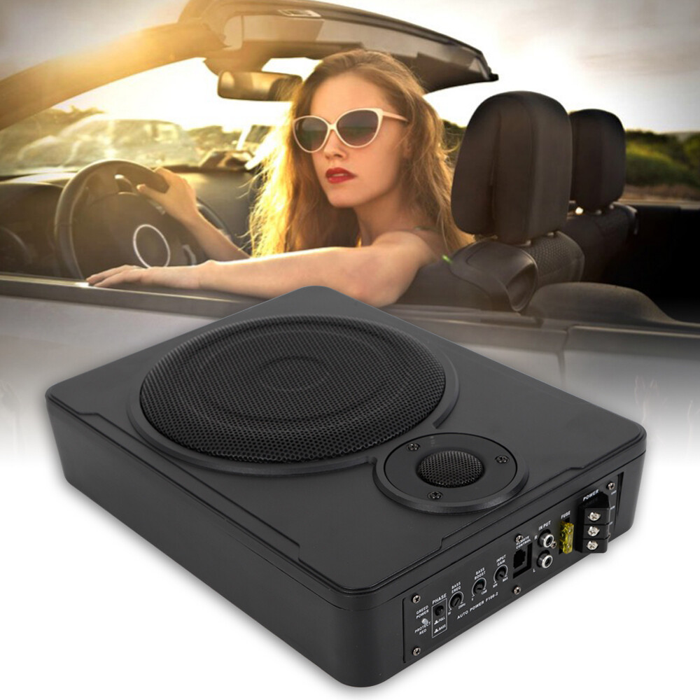600W 8-Inch Car Under-Seat Powered Subwoofer with Built-In Amplifier