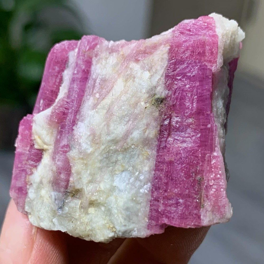51G Natural Red tourmaline with quartz crystal cluster mineral specimen