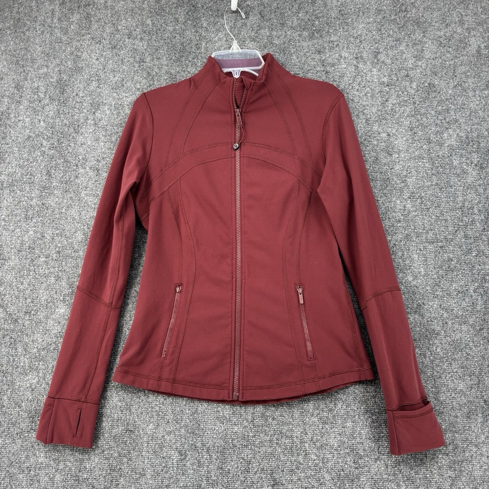 Lululemon Red Merlot Define Jacket Women’s 10 Activewear Gym Stretch Slimming
