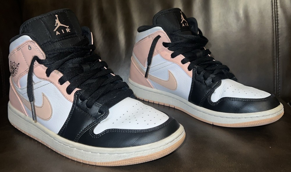 Nike Air Jordan 1 Mid 'Crimson Tint' Talla 7.5 Para hombres + ¡Limpiado! Leer descripción