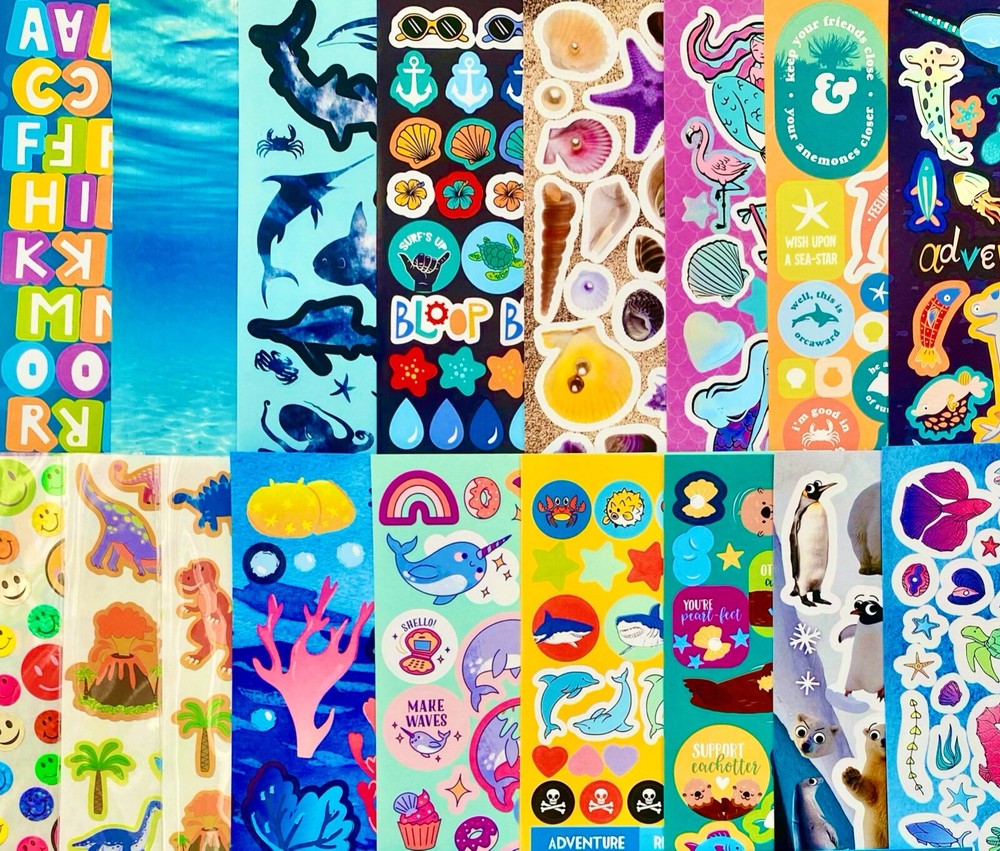 400+ STICKER LOT, PENGUINS POLAR BEAR LOBSTER SEA OCEAN WATER MERMAID STAR FISH