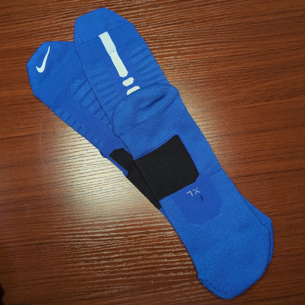 New Nike Hyper Elite Socks Royal Blue/White Quarter Cut Size XL Basketball