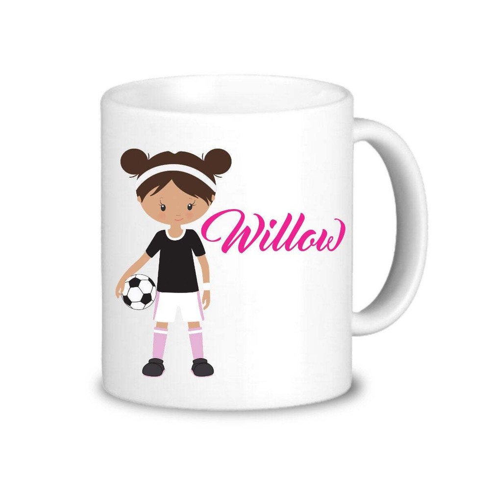 Personalized Soccer Mug Pink Soccer Ball Cup Drinkware Sports Soccer Player Mug