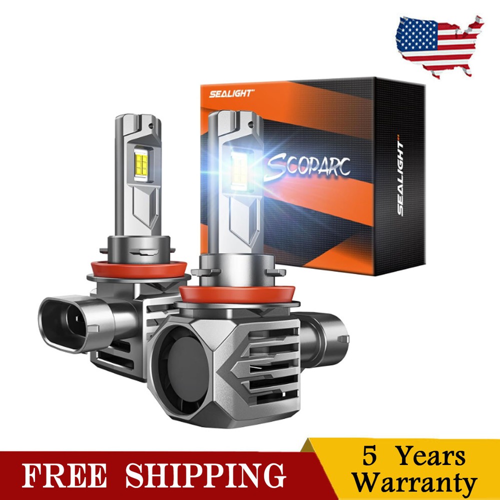 SEALIGHT S7S H11 LED Headlight Bulb Conversion Kit High Beam 6000K White Bright