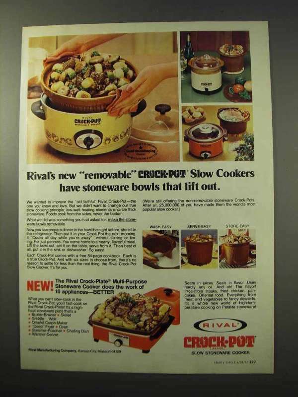 1977 Rival Crock-Pot Slow Cookers - Removable Bowls