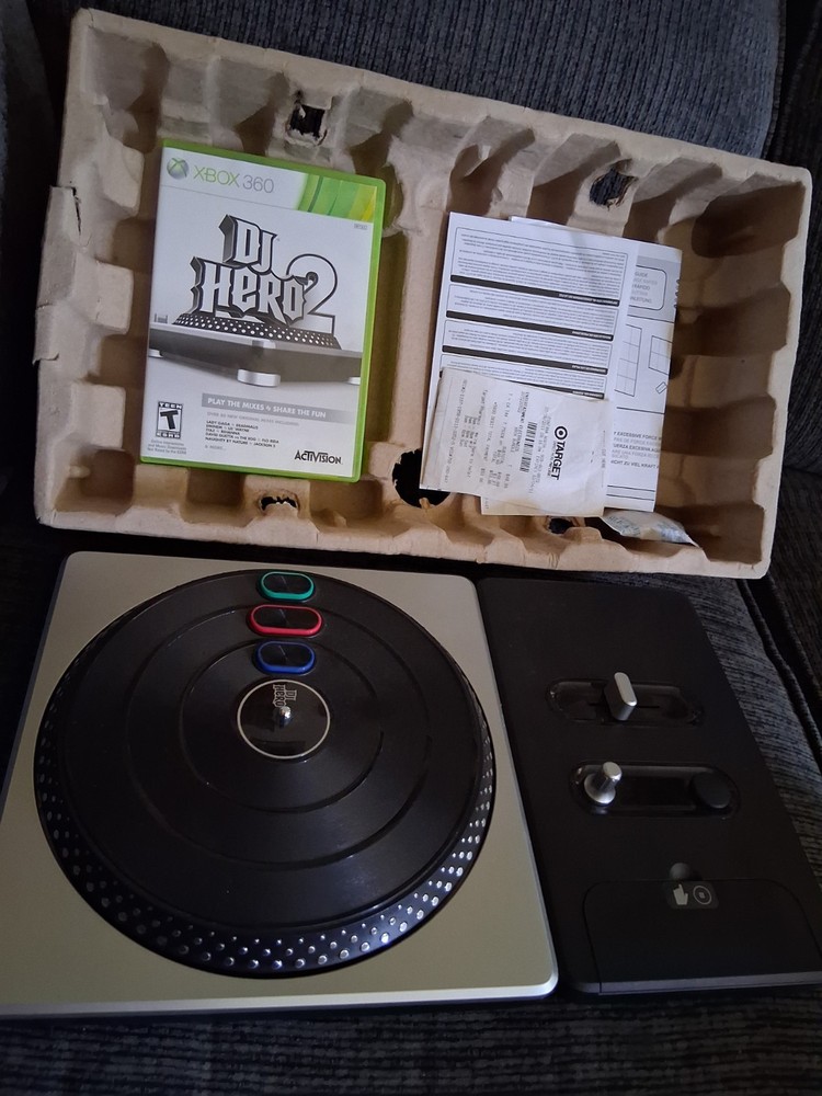 Xbox 360 DJ Hero 2 Wireless Turntable Controller CIB New Open Box