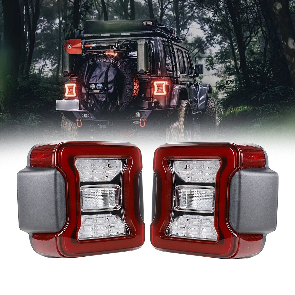 OEM USA Tail Lights W/ Blind Spot Plug & Bracket for Jeep Wrangler JL 2018-2024