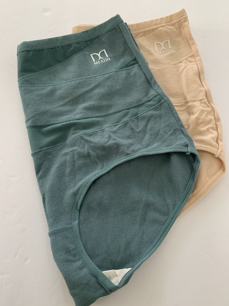 Meatin Women’s Underwear Briefs TWO PAIRS XXL NWOT One Teal One Beige
