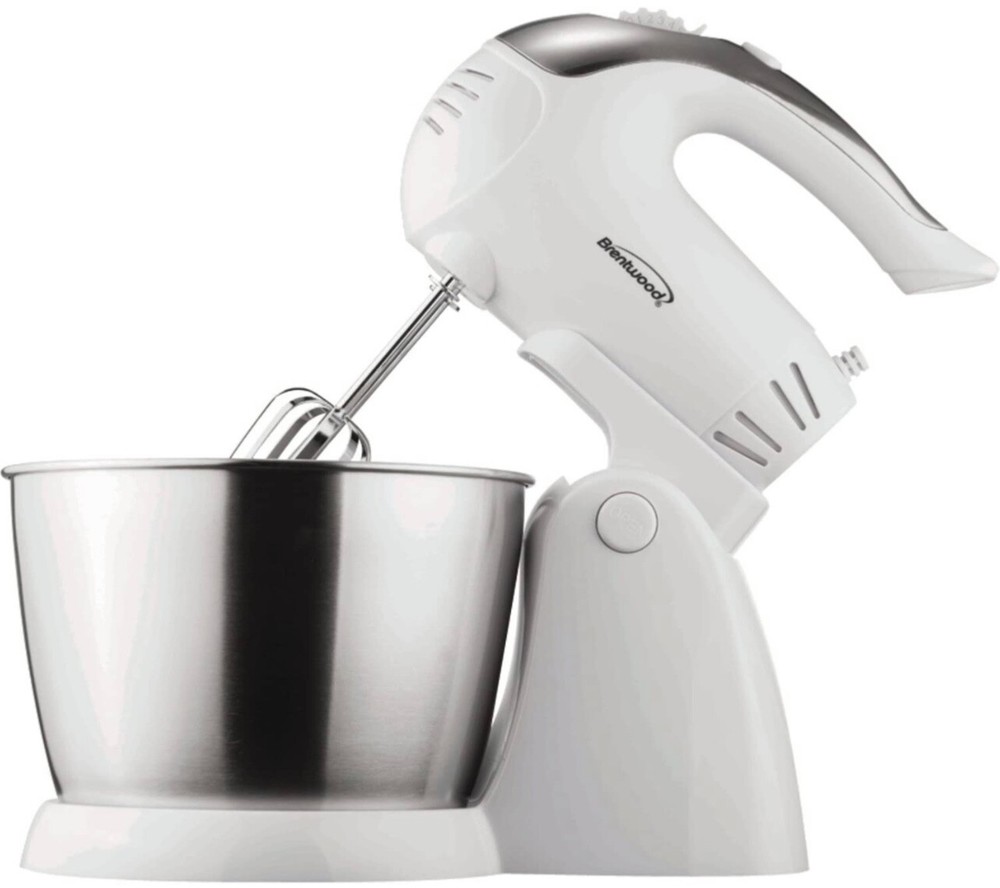 Brentwood SM-1152 5-Speed Stand Mixer with Bowl, White - NEW,
