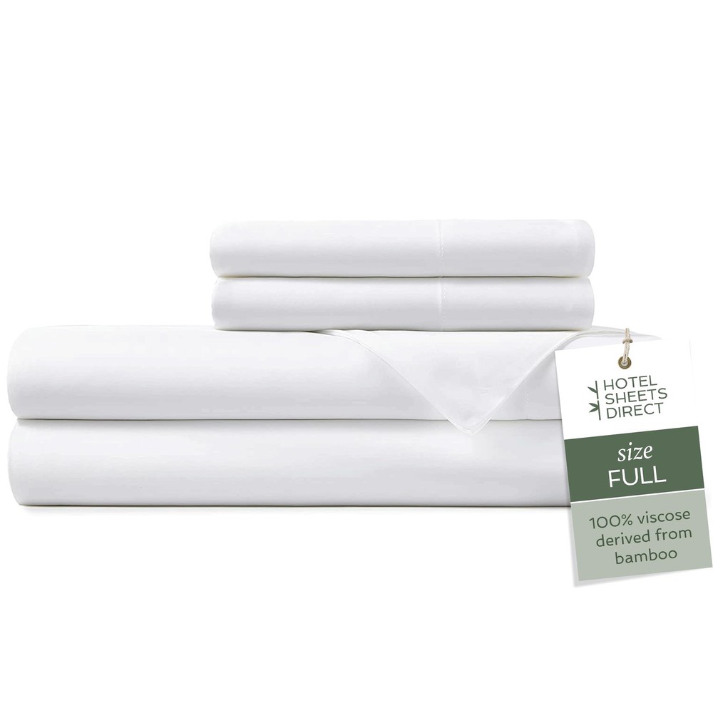 4 Piece Bed Sheet Set Full Size, 100% Viscose Derived from Bamboo Sheets Set ...