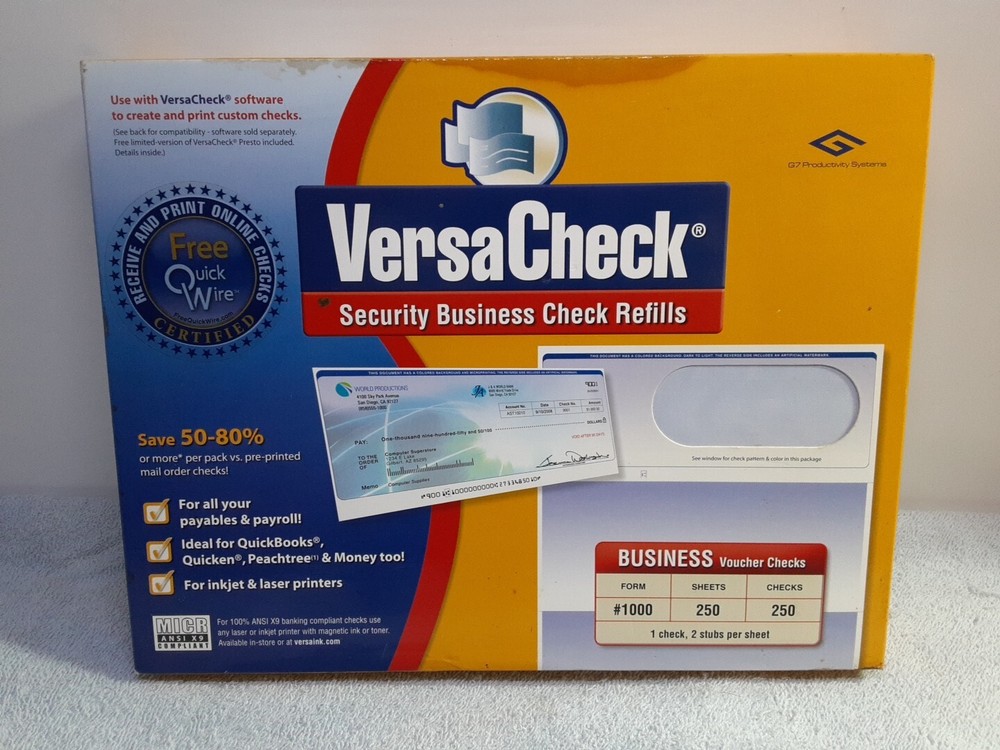 VersaCheck Security Business Check Refills: Form #1000~ Business Voucher Checks-image