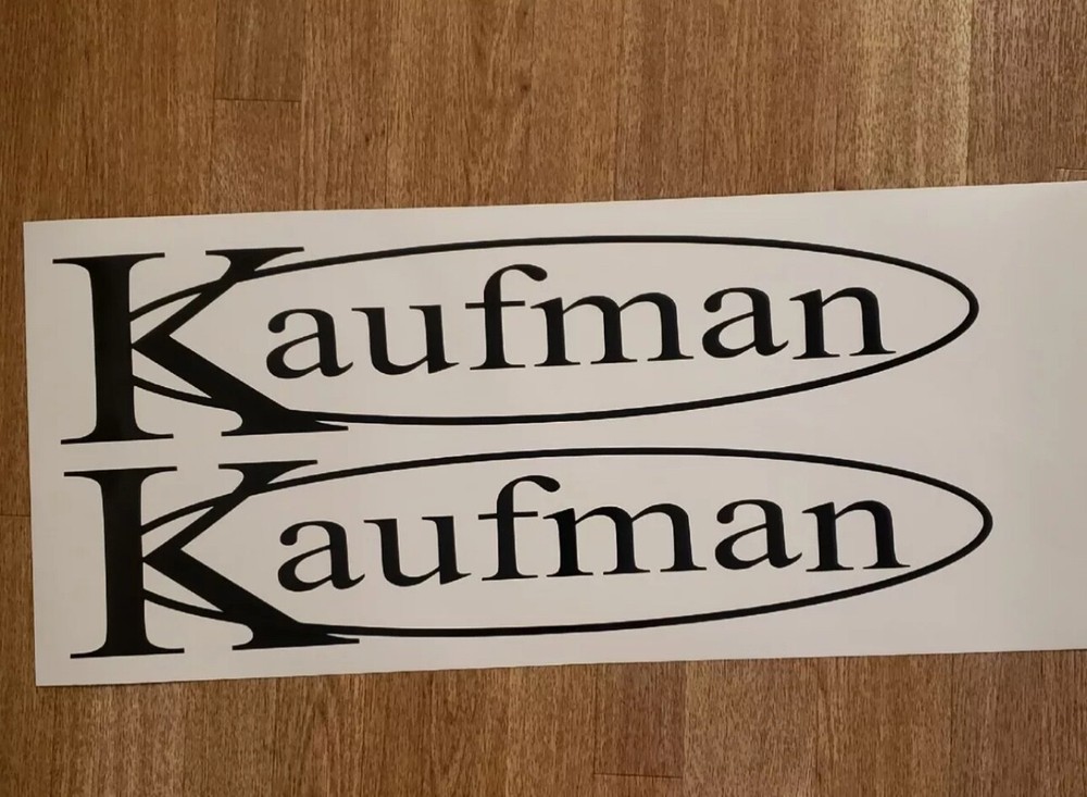 Kaufman Trailers Decal BLACK (Set of 2) Flatbed Trailer 18