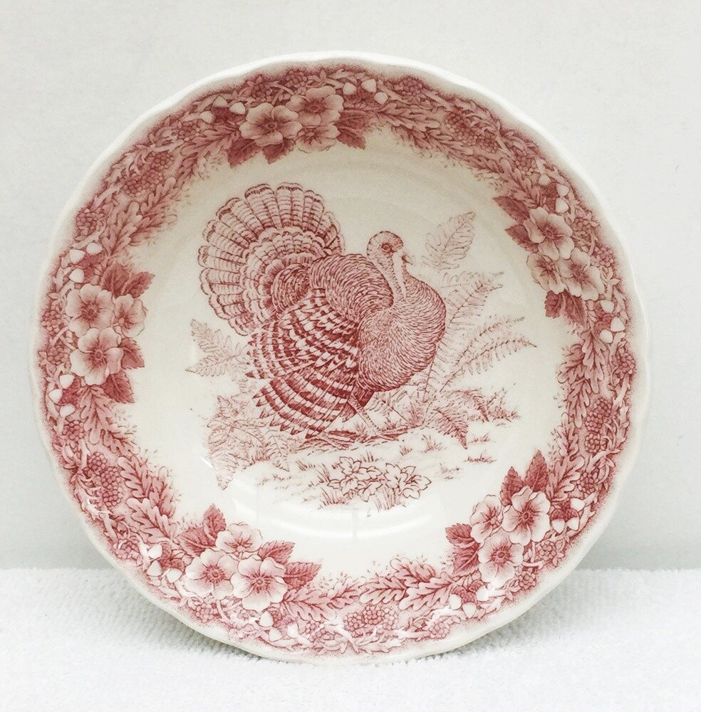 Vintage Myott Queen's Bowl Pink Cereal Soup Dish Thanksgiving Factory Archive