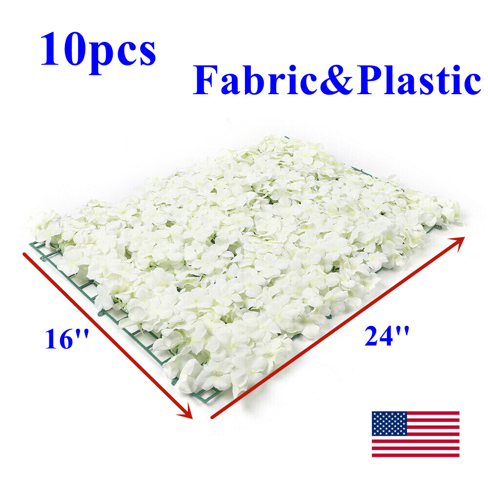 10Pcs Artificial Wedding Silk Flower Wall Decor Background Rose Floral Panels