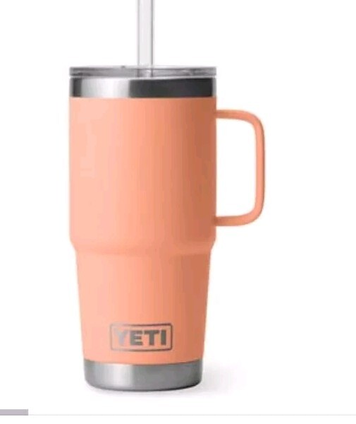 Yeti 25oz Rambler Straw Mug with Straw Lid Lowcountry Peach