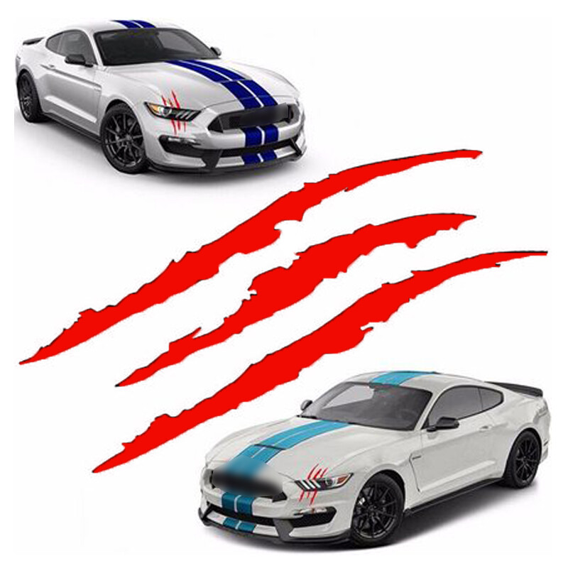 1Pair 38cm Racing Car SUV Headlamp Vinyl Eye Catching Claw Marks Decals Stickers