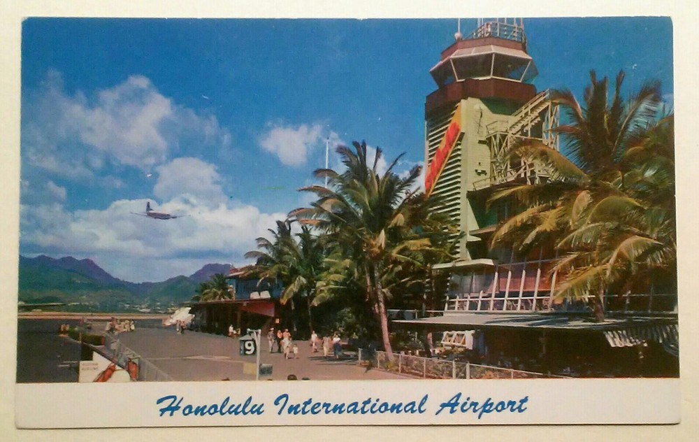 1950's Honolulu International Airport TH Hawaii Camera Shop Intl Market Place