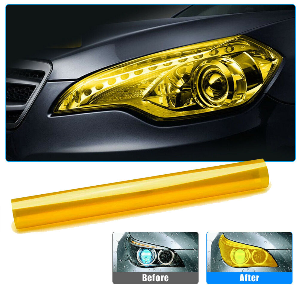 Gloss Yellow Headlight Car Taillight Fog Light Vinyl Sticker Tint Film Accessory