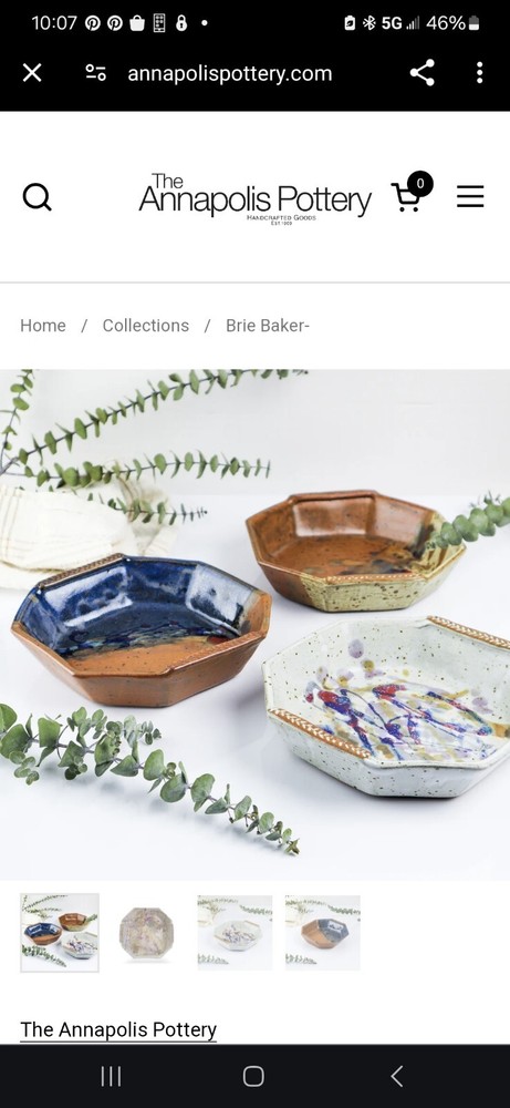 Vintage Paul Ray Art Pottery Brie Baker or Trinket Dish NC Signed by Artist