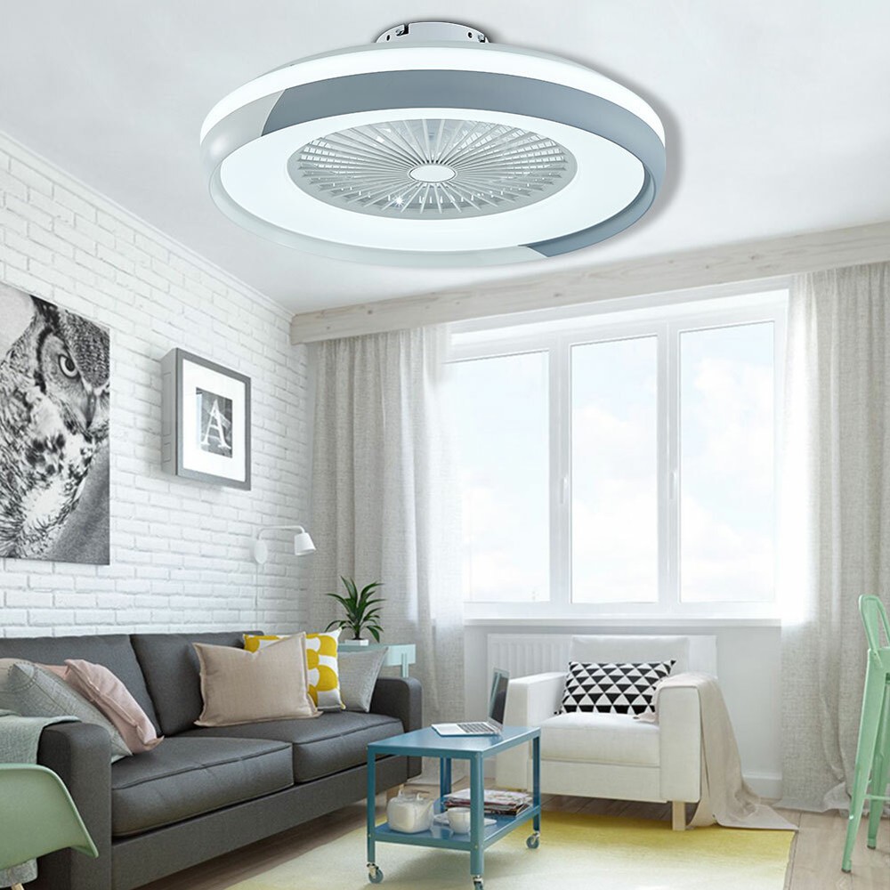 Dimmable LED Ceiling Fan Light with Remote 3 Speed Semi Flush Mount