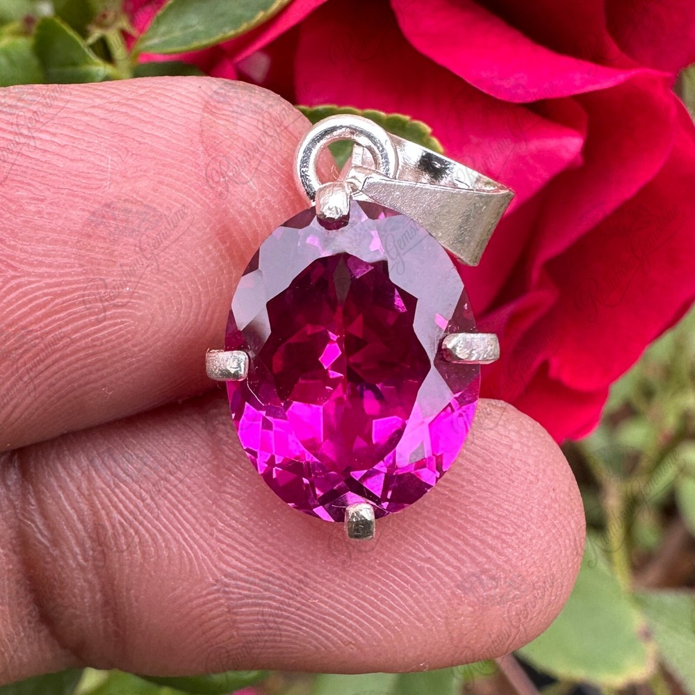 Certified Natural Bi-Pitambari Sapphire 14.10 Ct Gemstone 925 Silver Pendant.