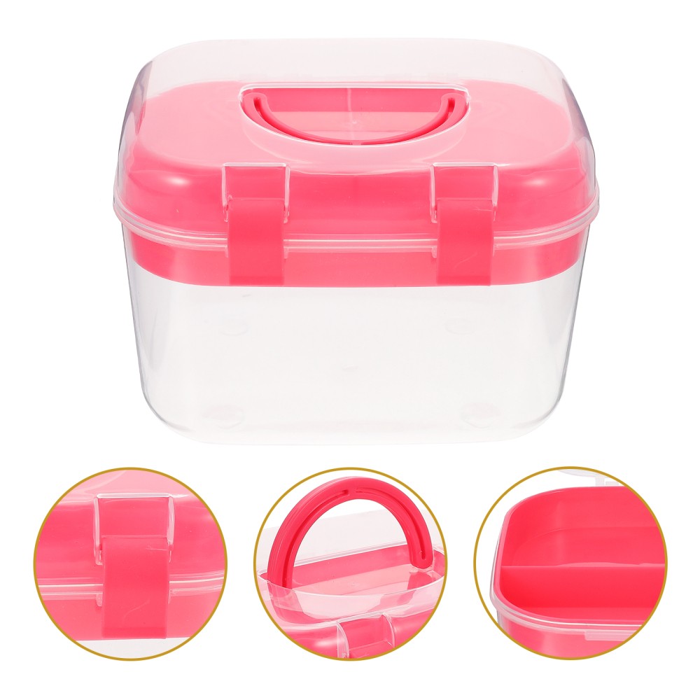 Double Storage Box with Handle for Travel Craft Supplies or Home Medicine-image