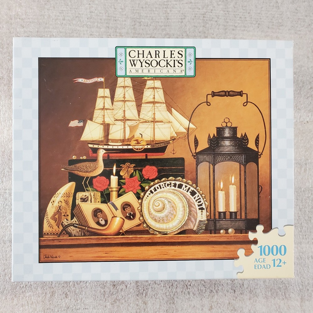 Charles Wysocki Forget Me Not 1000 PC Puzzle Hasbro MB SEALED read
