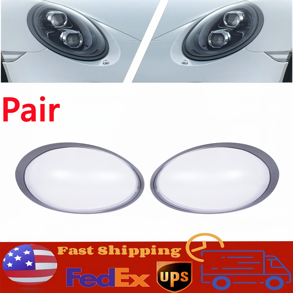 Porsche 991 911 Targa Carrera 2013-2018 Pair Headlight Lens Covers Left Right