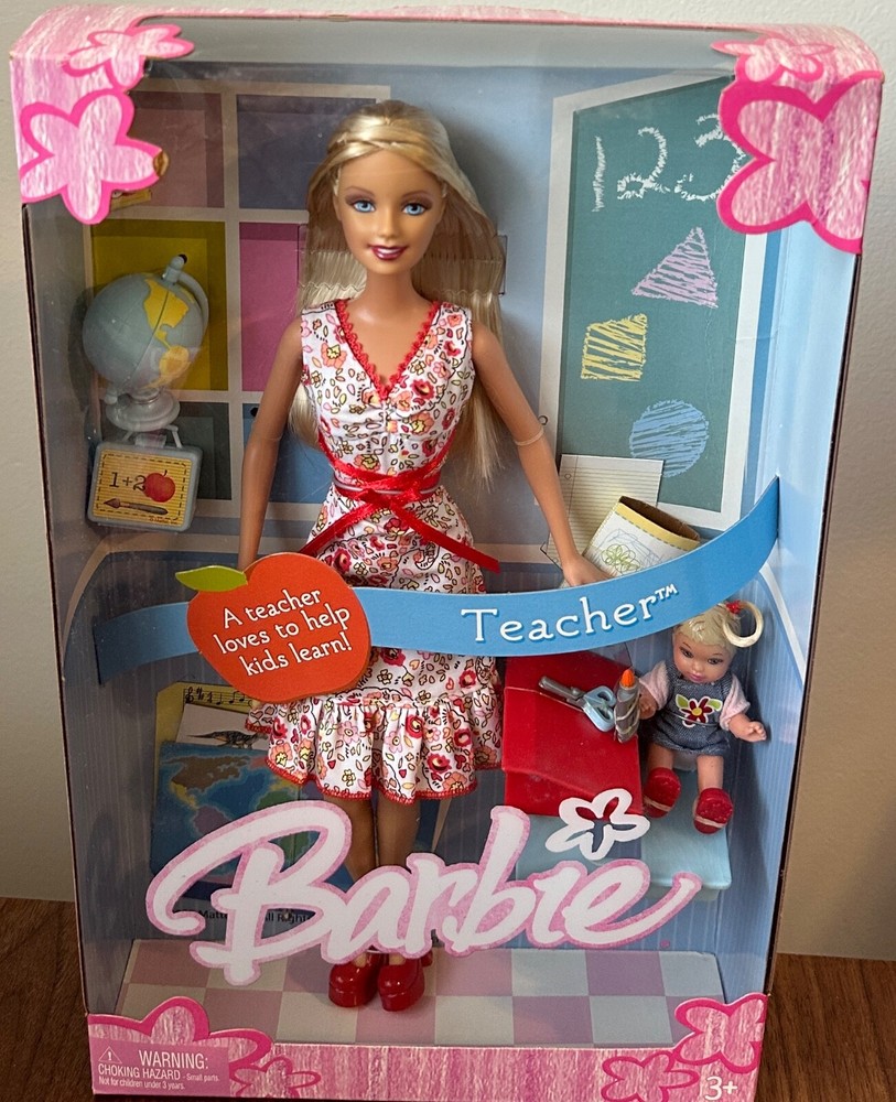 Forever Teacher Barbie Doll & Student Doll Set 2005 Mattel J0479 New OO