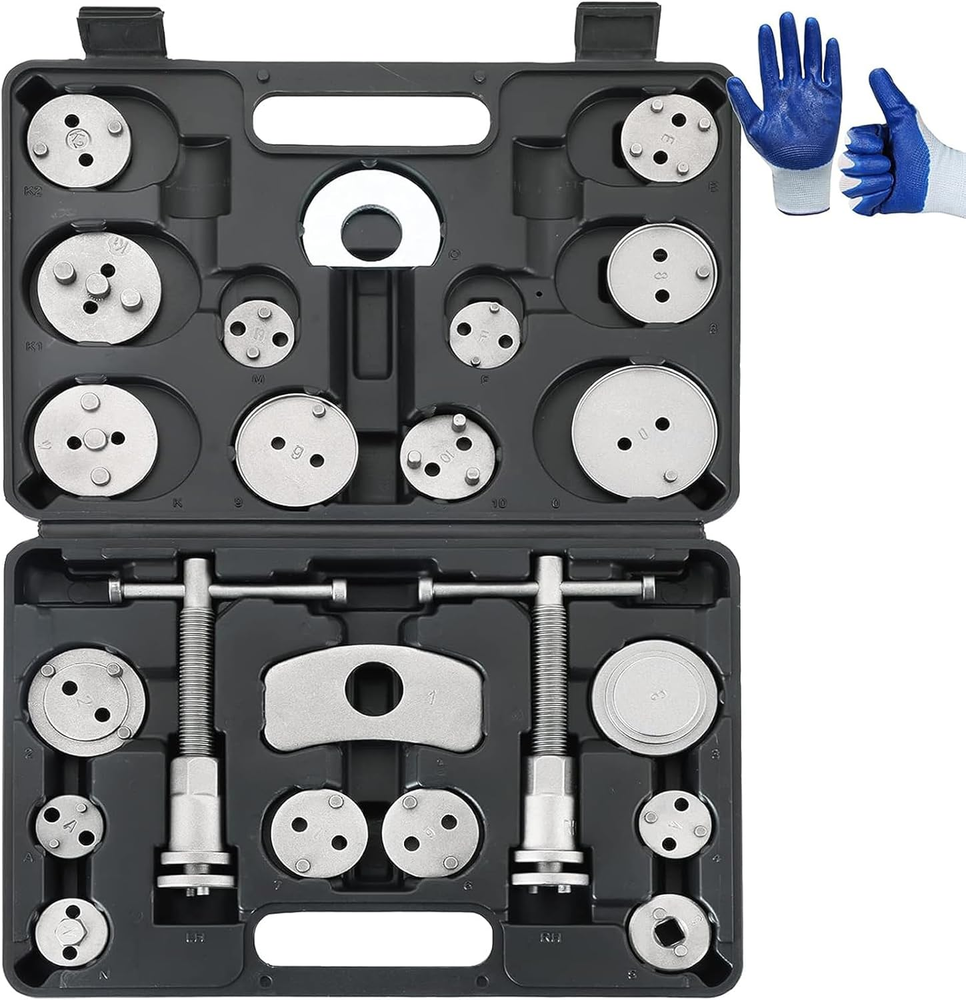 24Pcs Heavy Duty Disc Brake Caliper Tool Set with Compressor