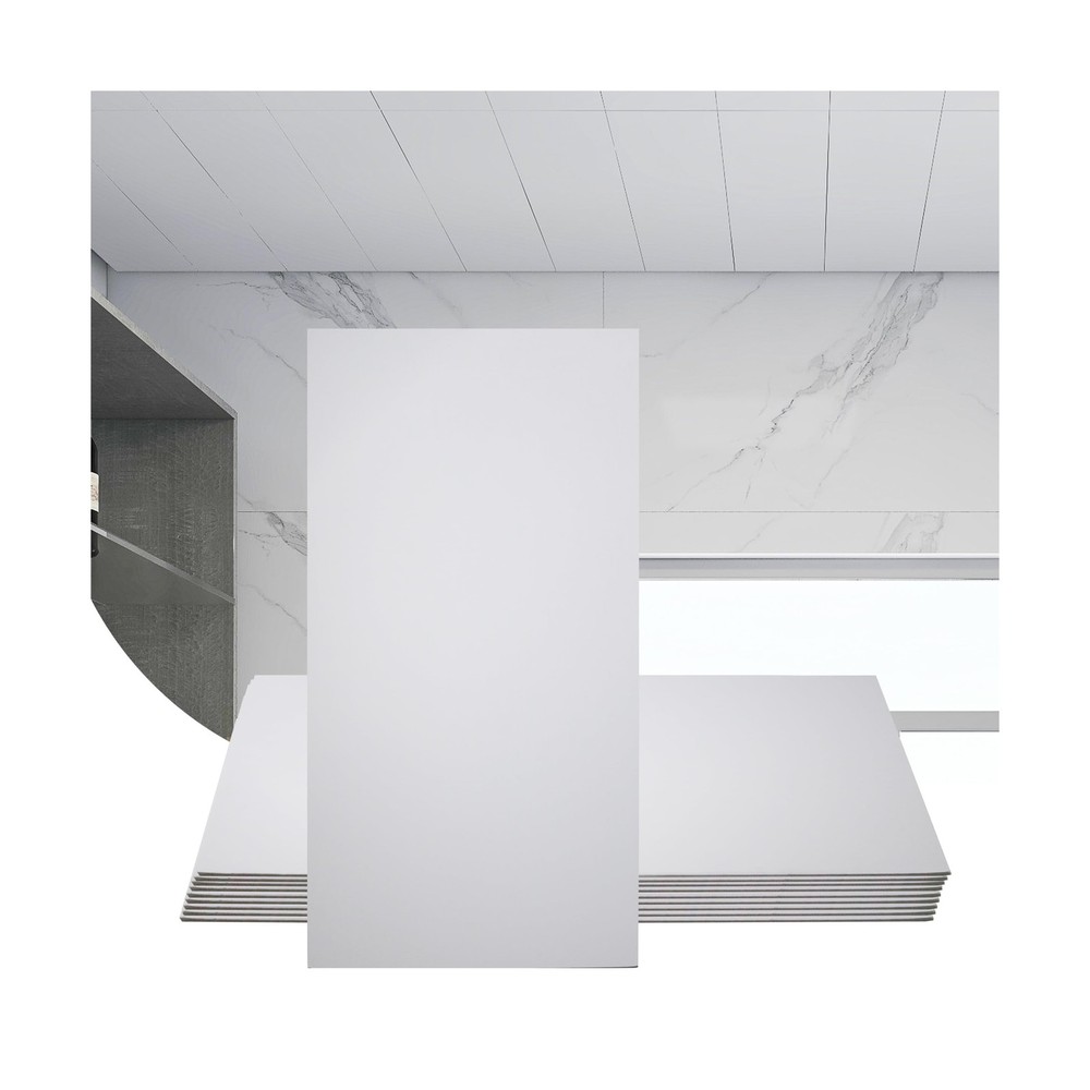 Sunnyglade 10-Pack Drop Ceiling Tile 2ft x 4ft, Smooth White PVC Ceiling Pane...