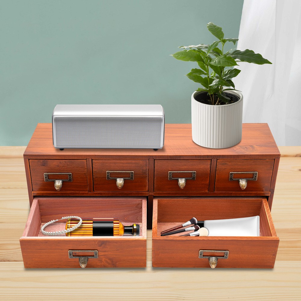 Wooden 6-Drawer Desktop Dresser Storage Chest for Bedroom Organization