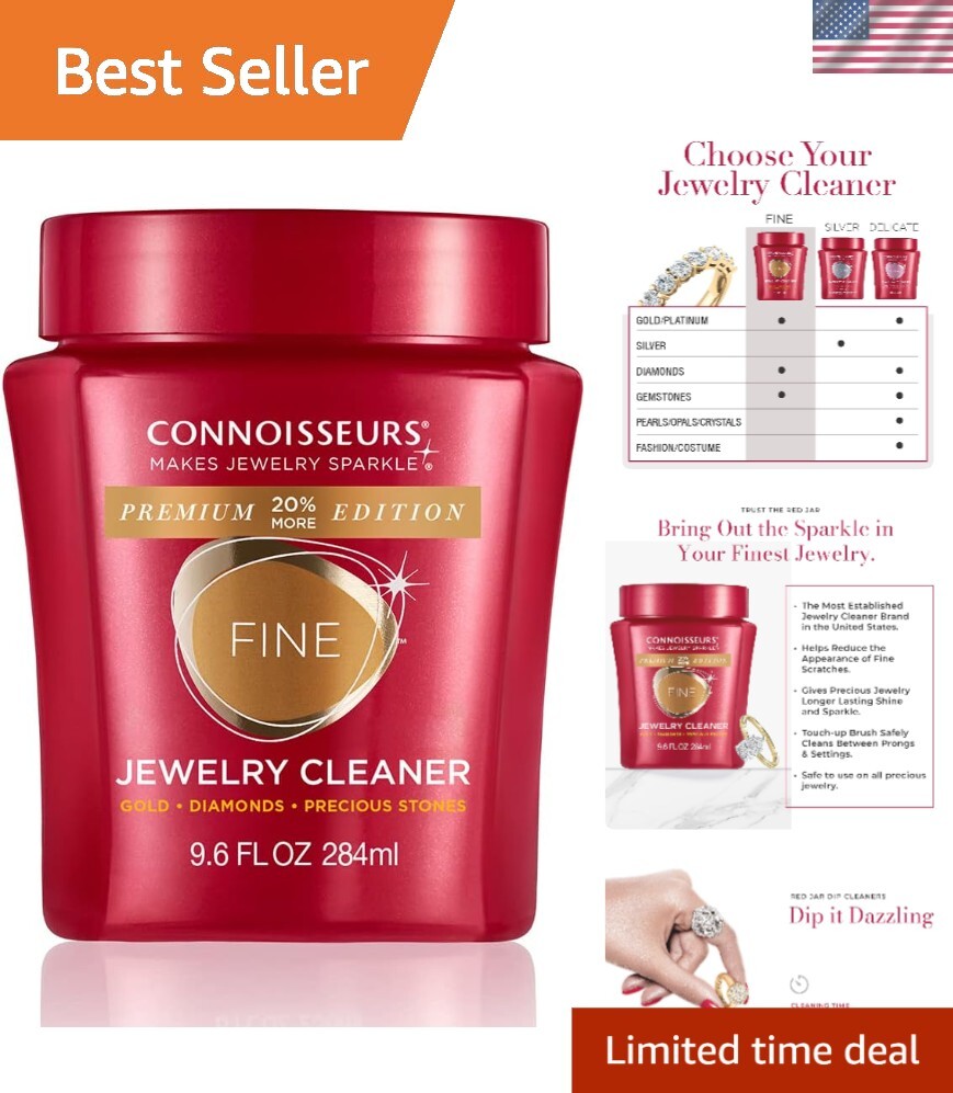 9.6oz Jewelry Cleaner for Fine Silver Delicate Items to Restore Radiance