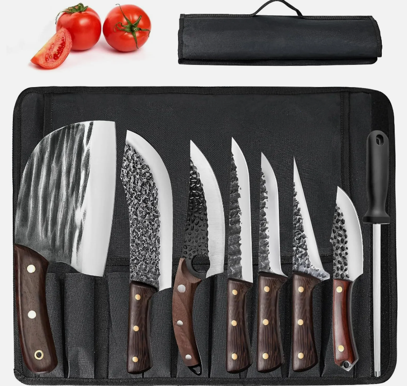 Kitchen Knife Set Japanese Damascus Pattern Chef Knives Stainless Steel Cleaver