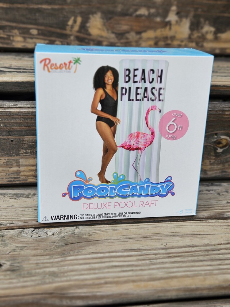 Pool Candy Deluxe Pool Raft 6' Foot Long Beach Please New In Box