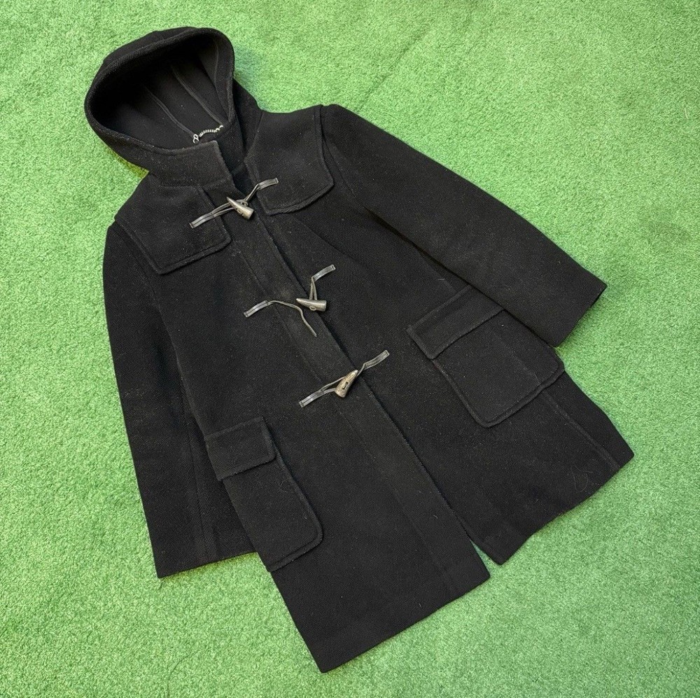 Vintage Burberry Minstead Wool Duffle Coat with Hood Size Small