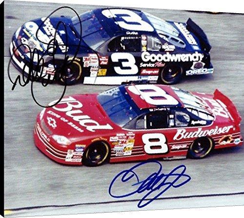 Floating Canvas Wall Art: NASCAR Dale Earnhardt & Dale Jr. Autograph Print