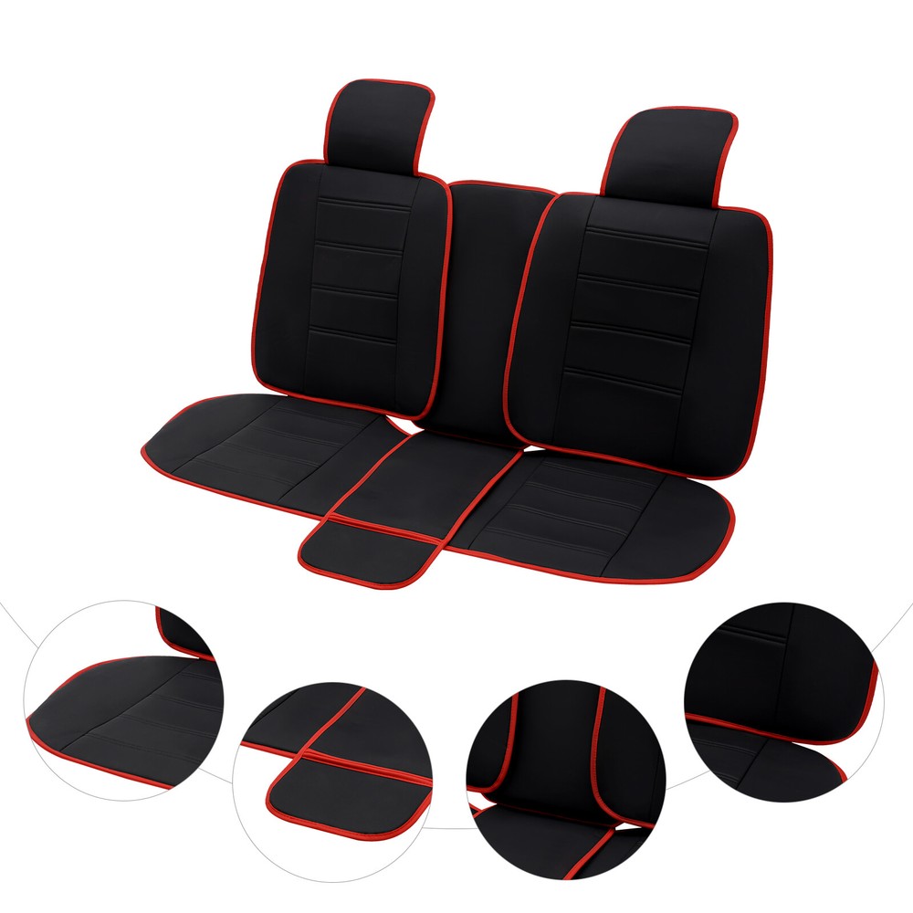 Universal 5-Seat PU Leather Car Seat Cover Set Front & Rear Cushion
