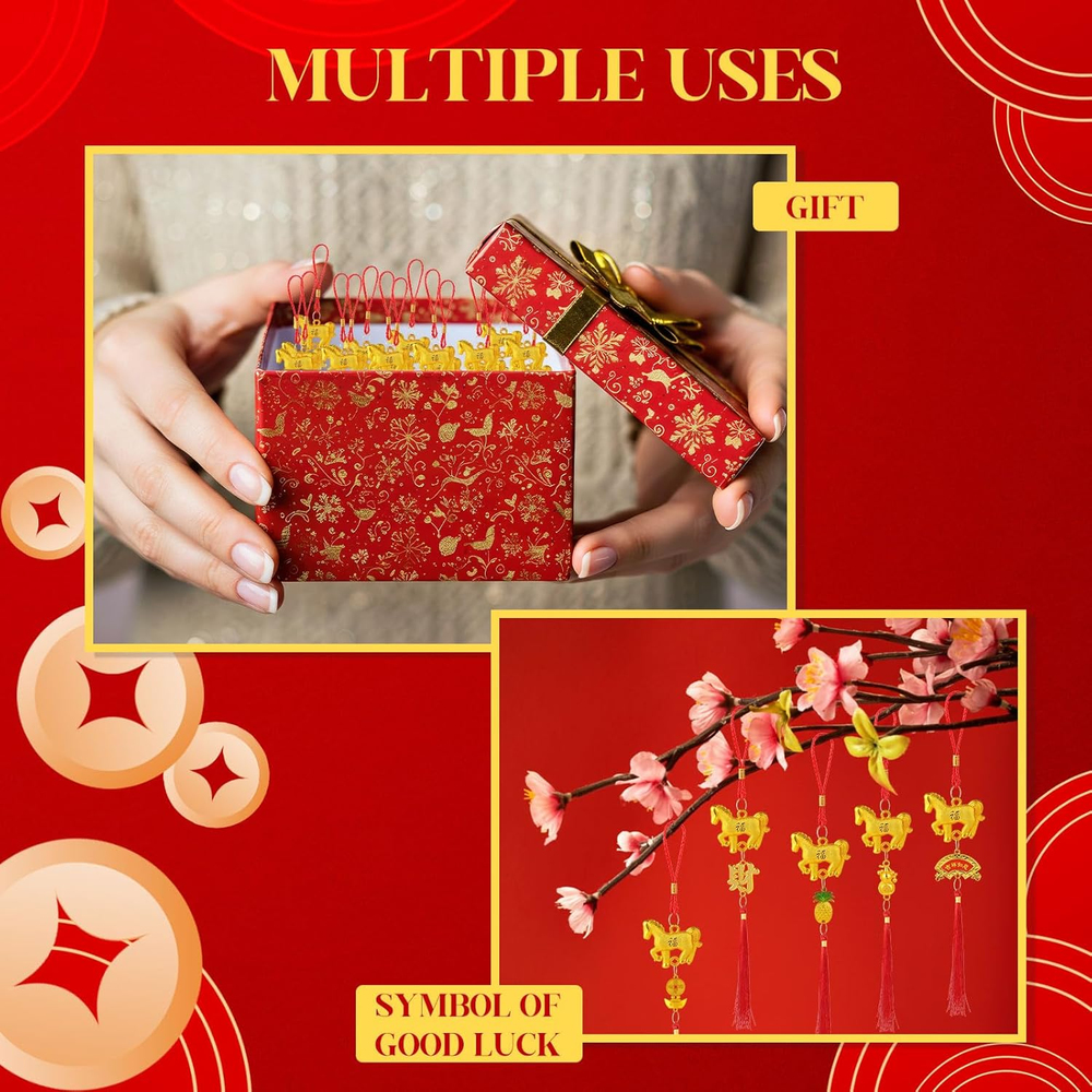 26 Pcs Chinese New Year Horse Decorations Lunar New Year Ornaments 2026 Good ...-image