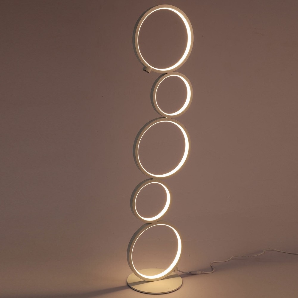 Modern 5 Rings LED Floor Lamp Night Corner Standing Light Decor Living&BedRoom
