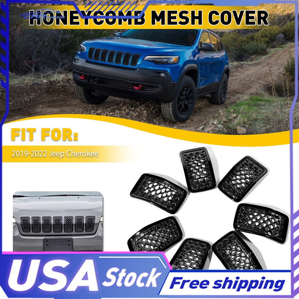 Fits Jeep 2019-2022 Cherokee Mesh Front Frame Black Grille Accessories Inserts