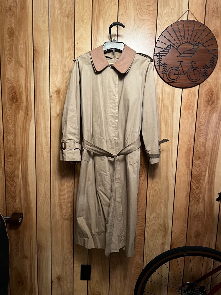 Burberry Trench Coat Mens 42R Nova Check Wool Removable Liner
