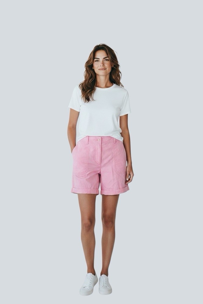 Talbots Women’s Size 8 Solid Pink Cuffed Bermuda Shorts