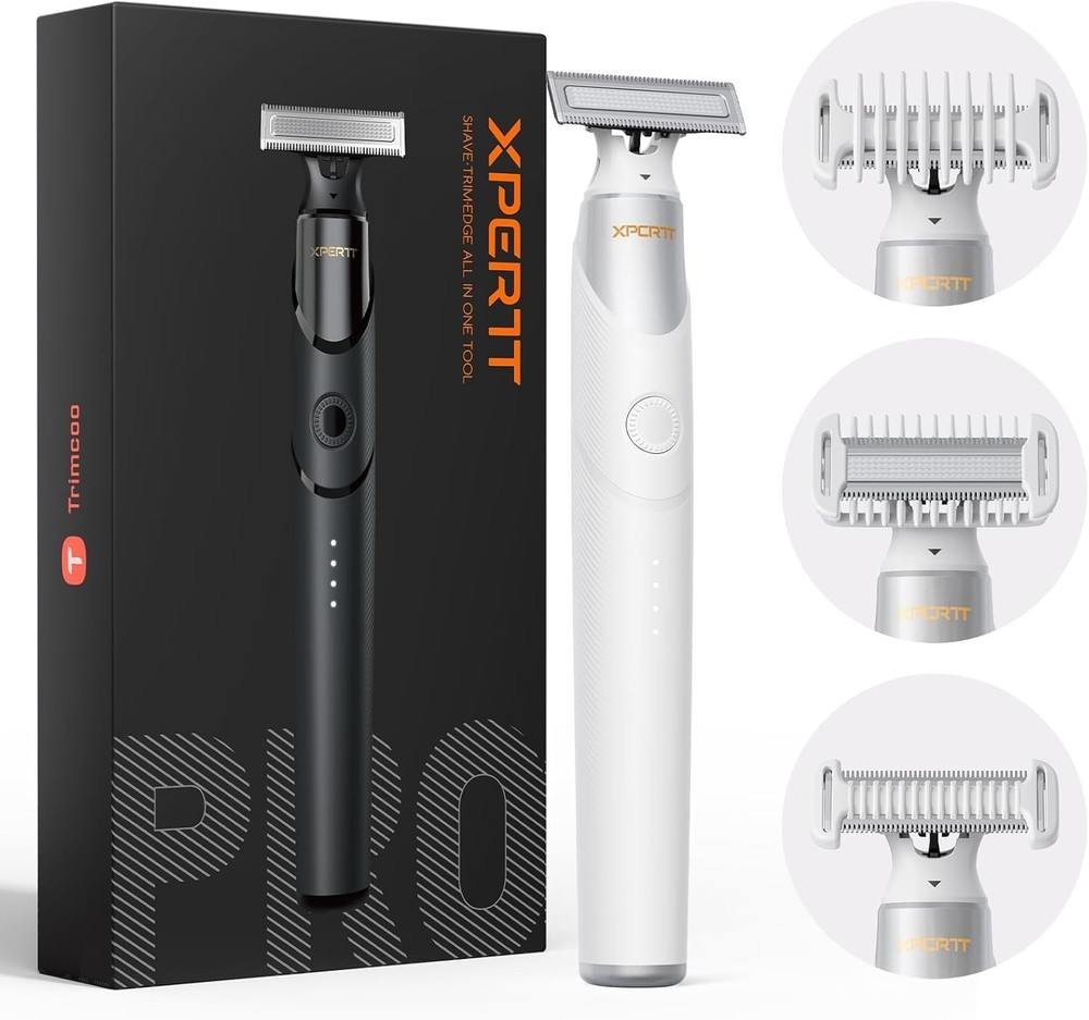 Painless Electric Body & Beard Trimmer for Men with USB-C Charging