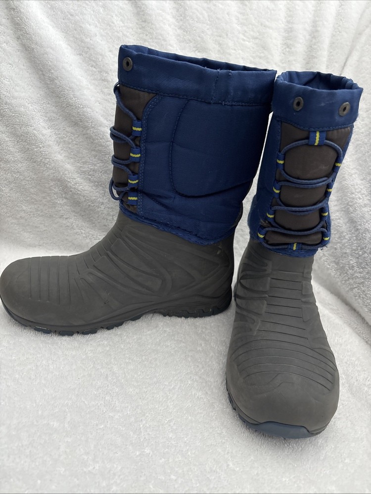 Merrell Boy’s Snow Boots Waterproof Insulated Thermolite Blue & Gray, 4 EUC