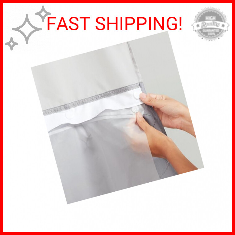 Hookless It's A Snap! Plastic PEVA Snap-In Replacement Shower Curtain Liner for