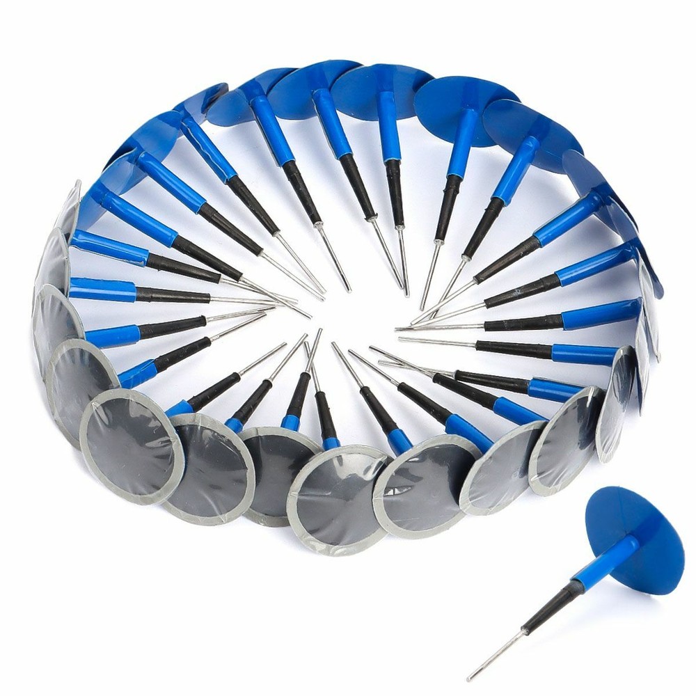 24PCS Car Vehicle Tubeless Tyre Puncture Repair Kit Wired Mushroom Plug Patch 3